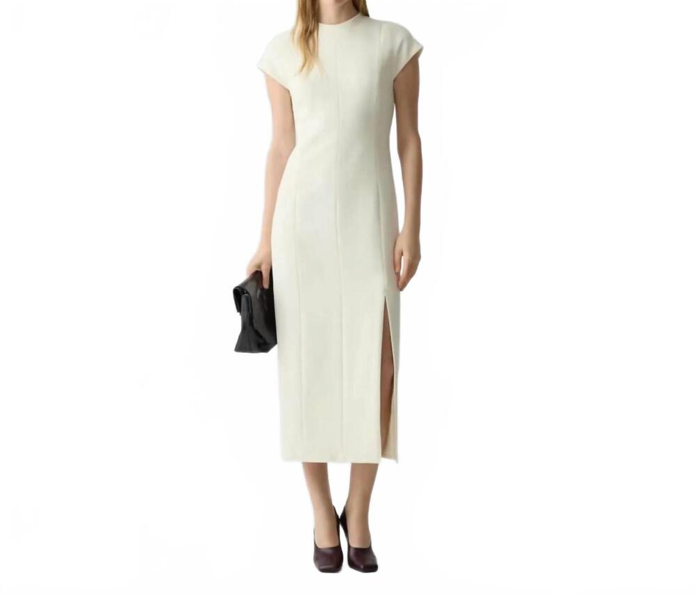 NEW THEORY women's short-sleeve midi dress in rice